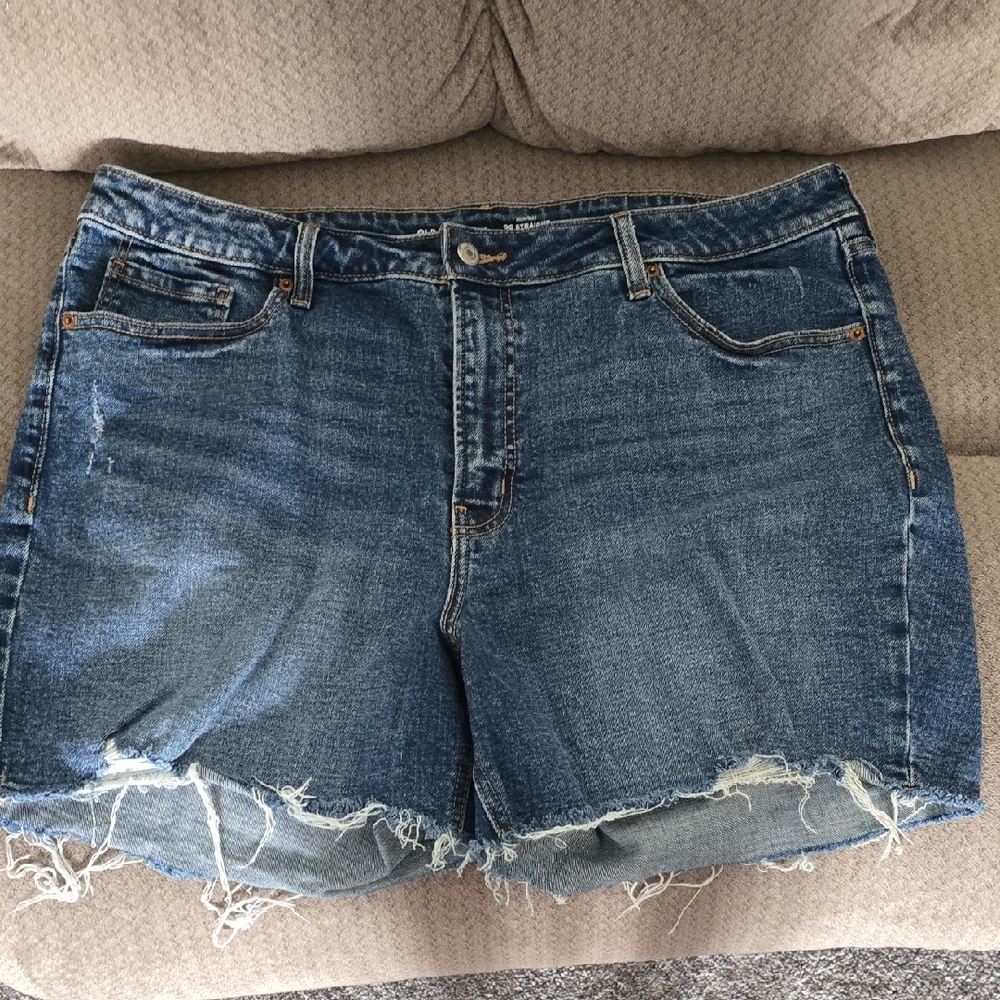 Old Navy Blue Jean Shorts Distressed Cut-Off